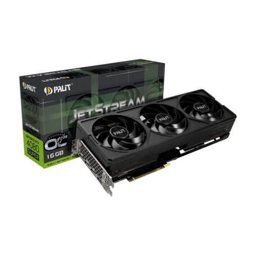 Видеокарта Palit GeForce RTX 4080 SUPER JetStream OC [PCI-E 4.0 16 ГБ GDDR6X, 256 бит, 3 x DisplayPort, HDMI, GPU 2295 МГц]