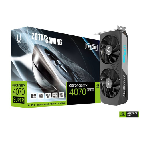 Видеокарта ZOTAC GeForce RTX4070 Super Twin Edge [PCI-E 4.0, 12 ГБ GDDR6X, 128 бит, 3 x DisplayPort, HDMI, GPU 2490 МГц]