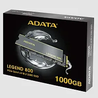 1000 ГБ SSD M.2 накопитель ADATA LEGEND 800 [ALEG-800-1000GCS] [PCI-E 4.0 x4, чтение - 3500 Мбайт/сек, запись - 2800 Мбайт/сек, NVM Express]