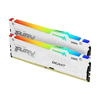 Оперативная память Kingston FURY Beast White RGB [KF556C40BWAK2-64] 64 ГБ [DDR5, 32 ГБx2 шт, 5600 МГц, 40-40-40]