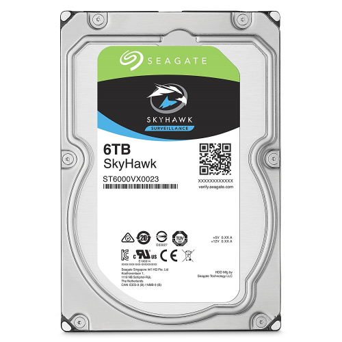 6 ТБ Жесткий диск Seagate SkyHawk [ST6000VX008] [SATA III, 6 Гбит/с, 5900 об/мин, кэш память - 256 МБ, RAID Edition]