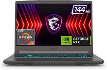 MSI Thin A15 B7UC AMD Ryzen 7 7735HS (8 ядер/16 потоков, up to 4.75Ghz), 15.6" LED FULL HD IPS (1920 x 1080), 144Hz, 8GB DDR5, 512GB SSD PCIe NVMe M.2, NVIDIA GeForce RTX3050 6GB GDDR6, Wi-Fi 6E, BT5.3, LAN, RJ45, 3xUSB Type-A, USB Type-C (with PD and DP)