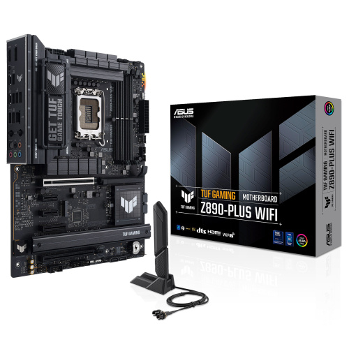 Материнская плата ASUS TUF GAMING Z890-PLUS WIFI [LGA 1851, Intel Z890, 4xDDR5-7200 МГц, 2xPCIe 5.0x16, 4xM.2, ATX]