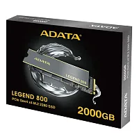 2000 ГБ SSD M.2 накопитель ADATA LEGEND 800 [PCI-E 4.0 x4, чтение - 3500 Мбайт/сек, запись - 2800 Мбайт/сек, NVM Express]