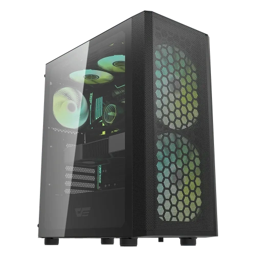 Корпус DarkFlash DK360 черный [Mid-Tower, Standart-ATX, Micro-ATX, Mini-ITX, USB 3.0 Gen1 Type-A, USB 2.0, 2 x 185 мм, 1 x 120 мм]