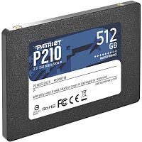 512 ГБ 2.5" SATA накопитель Patriot Memory P210 [P210S512G25] [SATA, чтение - 520 Мбайт/сек, запись - 430 Мбайт/сек, 3D NAND]