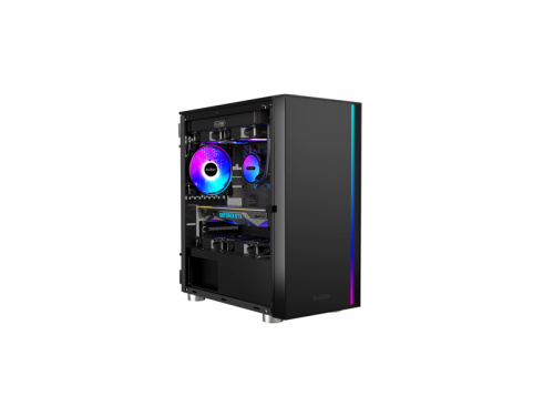 Корпус PC Cooler LM300 ARGB BK черный [Mid-Tower, Micro-ATX, Mini-ITX, Standard-ATX, USB 3.0 Type-A, 2xUSB Type-A 2.0, RGB 1 x 120 мм]