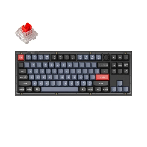 Клавиатура проводная Keychron V3 [V3C1] [механическая Keychron K Pro Red, клавиш - 87, USB, черная]