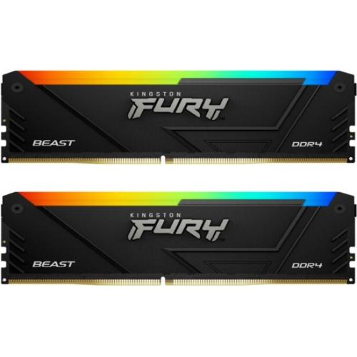 Оперативная память Kingston FURY Beast Black RGB [KF436C18BB2AK2/32] 32 ГБ [DDR4, 16 ГБx2 шт, 3600 МГц, 18-22-22]