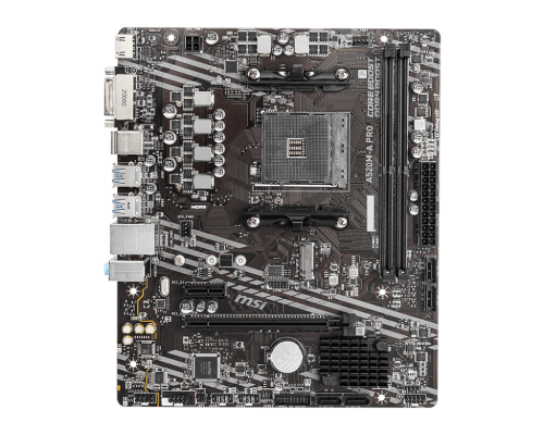 Материнская плата MSI A520M-A PRO [AM4, AMD A520, 2xDDR4-3200 МГц, 1xPCI-Ex16, 1xM.2, Micro-ATX]