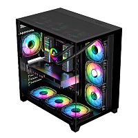 Корпус Ruix PRO MAX ATX черный [Mid-Tower, Micro-ATX, Mini-ITX, Standard-ATX, 1xUSB 3.0 Type-A, 2xUSB Type-A, 3 x 120 мм]