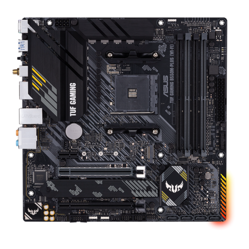 Материнская плата ASUS TUF GAMING B550M-PLUS (WI-FI) [AM4, AMD B550, 4xDDR4-3200 МГц, 2xPCI-Ex16, 2xM.2, Micro-ATX]