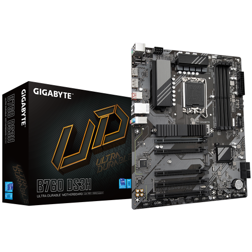 Материнская плата GIGABYTE B760 DS3H [LGA 1700, Intel B760, 4xDDR5-4800 МГц, 5xPCI-Ex16, 2xM.2, Standard-ATX]