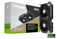 Видеокарта ZOTAC GAMING GeForce RTX 5060 Ti Twin Edge 8GB [PCIe 5.0 x8, 8 ГБ GDDR7, 128 бит, 3 x DisplayPort 2.1b, HDMI 2.1b, GPU 2572 МГц]
