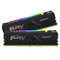 Оперативная память Kingston FURY Beast Black RGB [KF432C16BBAK2/16] 16 ГБ [DDR4, 8 ГБx2 шт, 3200 МГц, 16-18-18]