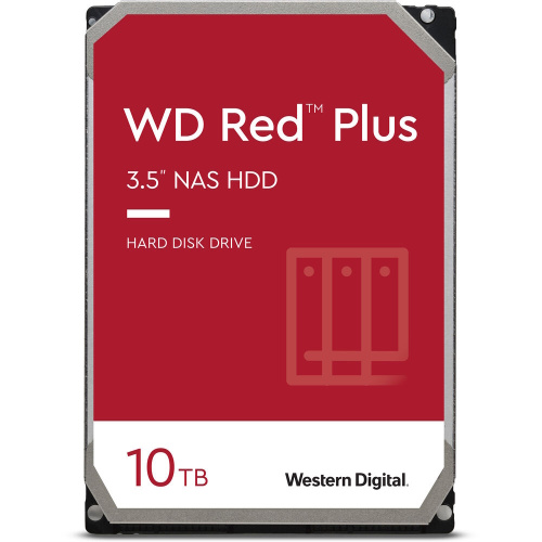 10 ТБ Жесткий диск WD Red Plus [WD101EFBX] [SATA III, 6 Гбит/с, 7200 об/мин, кэш память - 256 МБ, RAID Edition]