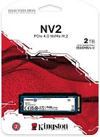 2000 ГБ SSD M.2 накопитель Kingston NV2 [SNV2S/2000G] [PCI-E 4.0 x4, чтение - 3500 Мбайт/сек, запись - 2800 Мбайт/сек, 3 бит TLC, NVM Express]