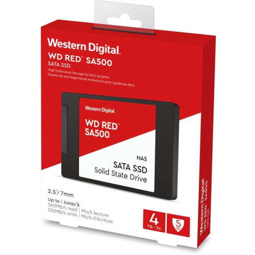 4 ТБ 2.5" SATA накопитель WD Red SA500 [SATA, 3D NAND 3 бит TLC, 560 Мбайт/сек, запись - 560 Мбайт/сек]