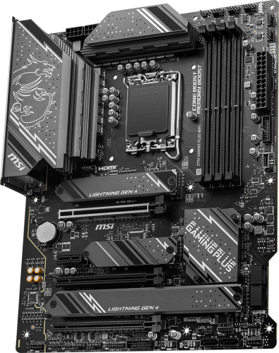 Материнская плата MSI Z790 GAMING PLUS WIFI [LGA 1700, Intel Z790, 4xDDR5-5600 МГц, 3xPCI-Ex16, 4xM.2, Standard-ATX]