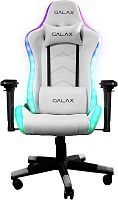 Кресло игровое GALAX GC-02 белый [экокожа, до 150 кг, подголовник, подлокотники - 4D, с подсветкой]