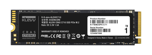 1000 ГБ SSD M.2 накопитель Klevv C710 [PCI-E 3.x x4, чтение - 2100 Мбайт/сек, запись - 1650 Мбайт/сек, 3 бит TLC, NVM Express]