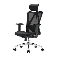 Кресло офисное Sihoo M18-B158 черный [сетка / ткань, до 150 кг, 2D подлокотники, подставка для ног]