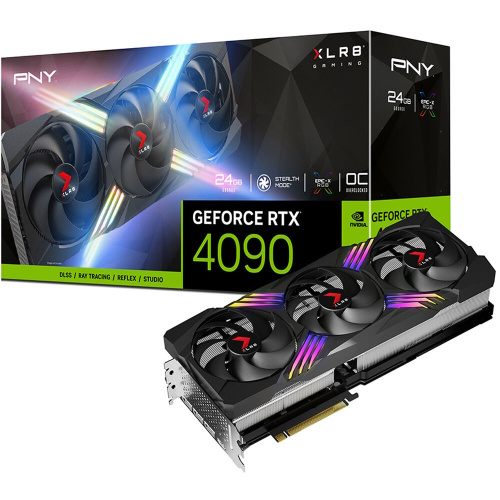 Видеокарта PNY GeForce RTX 4090 OC XLR8 Gaming VERTO EPIC-X RGB [PCI-E 4.0 24 ГБ GDDR6X, 384 бит, 3 x DisplayPort, HDMI, GPU 2235 МГц]