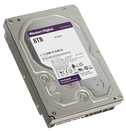 8 ТБ Жесткий диск WD Purple [WD84PURU] [SATA III, 6 Гбит/с, 5640 об/мин, кэш память - 128 МБ]