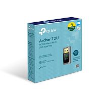 Wi-Fi адаптер TP-LINK Archer T2U [USB, 4 (802.11n), 5 (802.11ac), 633 Мбит/с, 5 ГГц, 2.4 ГГц, антенна - внутренняя, передатчик - 20 dBm]