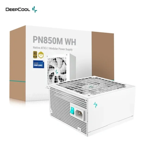 Блок питания DEEPCOOL PN850M WH [850W, 80+ Gold, APFC, 20 + 4 pin, 4+4 pin x2 CPU, 8 SATA, 16 pin (12V-2x6), 6+2 pin x3 PCI-E]