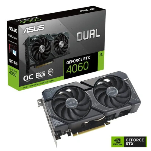 Видеокарта ASUS GeForce RTX 4060 Dual OC Edition [PCI-E 4.0 8 ГБ GDDR6, 128 бит, DisplayPort x3, HDMI, GPU 1830 МГц]