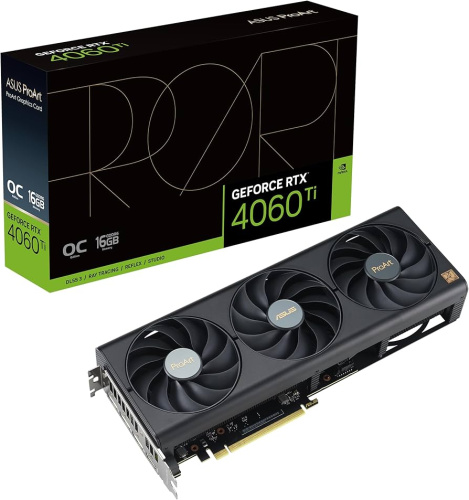 Видеокарта ASUS GeForce RTX 4060 Ti ProArt OC edition [PCI-E 4.0 16 ГБ GDDR6, 128 бит, 3 x DisplayPort, HDMI, GPU 2310 МГц]