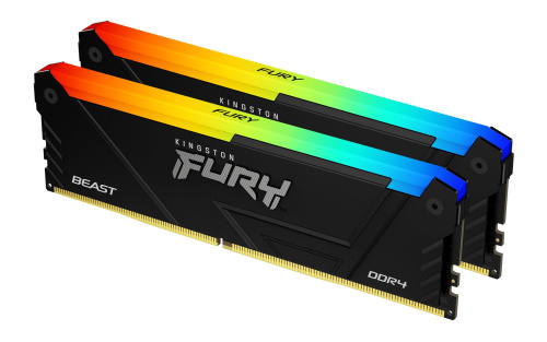 Оперативная память Kingston FURY Beast Black RGB [KF432C16BB2AK2/32] 32 ГБ [DDR4, 16 ГБx2 шт, 3200 МГц, 16-20-20]