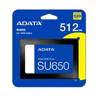 512 ГБ 2.5" SATA накопитель ADATA SU650 [ASU650SS-240GT-R] [SATA, чтение - 520 Мбайт/сек, запись - 450 Мбайт/сек, 3D NAND 3 бит TLC]
