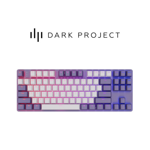 Клавиатура проводная Dark Project KD87A One Violet [механическая Gateron Sapphire, клавиш - 87, USB, бело-фиолтетовый]