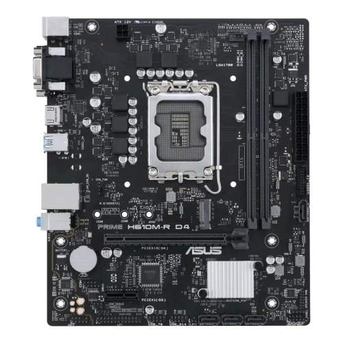 Материнская плата ASUS PRIME H610M-R D4 [LGA 1700, Intel H610, 2xDDR4-3200 МГц, 1xPCI-Ex16, 1xM.2, Micro-ATX]