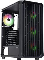 Корпус Sama 205A черный [Mini-Tower, Micro-ATX, Mini-ITX, USB 2.0 Type-A, USB 3.2 Gen1 Type-A, ARGB вентиляторы, 3 x 120 мм]