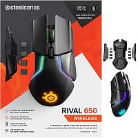 Мышь беспроводная SteelSeries Rival 650 Wireless черный [12000 dpi, USB Type-A, радиоканал, кнопки - 7]