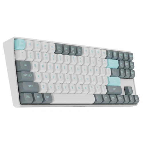 Клавиатура проводная+беспроводная DarkFlash GD89 white-blue [механическая Red switch, клавиш - 89, радиоканал, USB, Bluetooth, белый-синий, 1200 mAh]