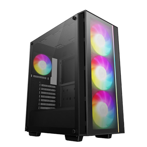 Корпус DEEPCOOL MATREXX 55 V4 черный [Mid-Tower, Micro-ATX, Mini-ITX, Standard-ATX, USB 3.2 Gen 1 Type-A, ARGB вентиляторы, 1 x 120 мм, 3 x 140 мм]