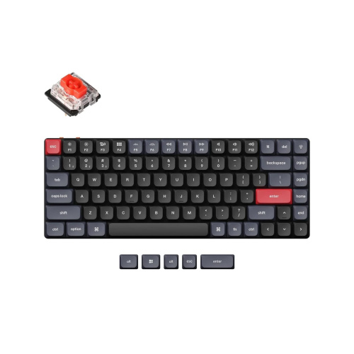 Клавиатура проводная+беспроводная низкопрофильная Keychron K3 Pro [K3P-B3] [механическая Gateron Red Low-Profile, клавиш - 84, Bluetooth, USB, черная]