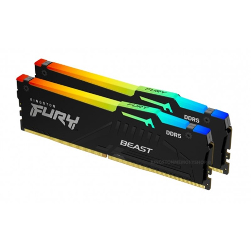 Оперативная память Kingston FURY Beast Black RGB [KF552C40BBAK2-16] 16 ГБ [DDR5, 8 ГБx2 шт, 5200 МГц, 40-40-40]