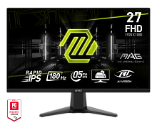 27" Монитор MSI MAG 275F черный [1920x1080@180 Гц, IPS, LED, 1000:1, 250 Кд/м², 178°/178°, DisplayPort 1.4, HDMI 2.0b x2, Adaptive-Sync]