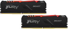 Оперативная память Kingston FURY Beast Black RGB [KF432C16BBAK2/32] 32 ГБ [DDR4, 16 ГБx2 шт, 3200 МГц, 16-20-20]