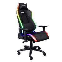Кресло игровое Trust GXT 719 Ruya RGB черный [ткань / экокожа (PU), до 150 кг, 3D подлокотники, качание]