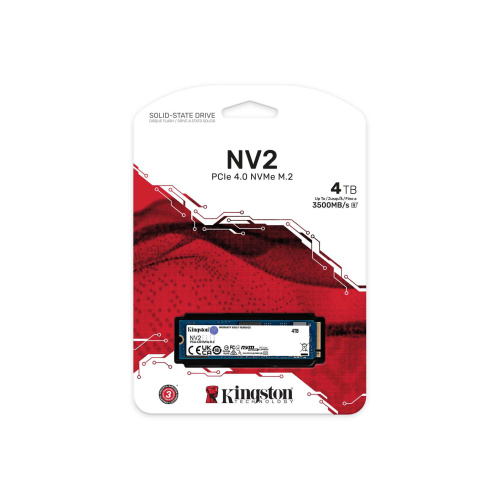 4000 ГБ SSD M.2 накопитель Kingston NV2 [SNV2S/4000G] [PCI-E 4.0 x4, чтение - 3500 Мбайт/сек, запись - 2800 Мбайт/сек, 3 бит TLC, NVM Express]