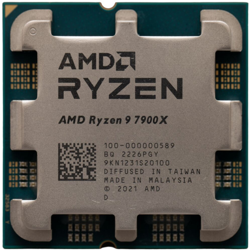 Процессор AMD Ryzen 9 7900X OEM [AM5, 12 x 4.7 ГГц, L2 - 12 МБ, L3 - 64 МБ, 2 х DDR5-5200 МГц, AMD Radeon Graphics, TDP 170 Вт]