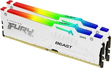 Оперативная память Kingston FURY Beast White RGB [KF560C40BWAK2-64] 64 ГБ [DDR5, 32 ГБx2 шт, 6000 МГц, 40-40-40]
