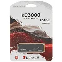 2000 ГБ SSD M.2 накопитель Kingston KC3000 [PCI-E 4.0 x4, чтение - 7000 Мбайт/сек, запись - 7000 Мбайт/сек, 3 бит TLC, NVM Express]