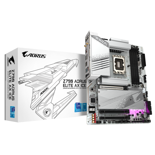 Материнская плата GIGABYTE Z790 A AORUS ELITE AX ICE [LGA 1700, Intel Z790, 4xDDR5-4800 МГц, 3xPCI-Ex16, 4xM.2, Standard-ATX]